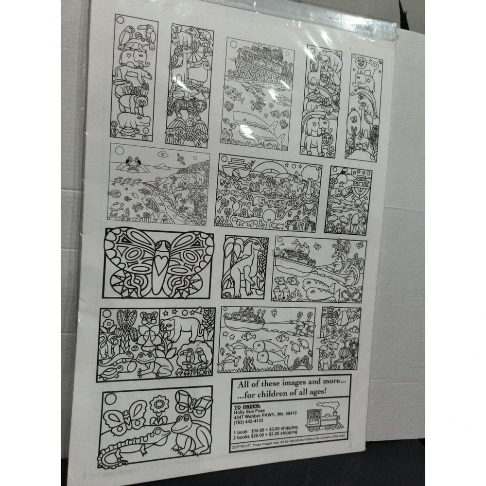 Holly Sue Foss Giant Adult Coloring Book Whimsical Fish Animals 22 Pages 11